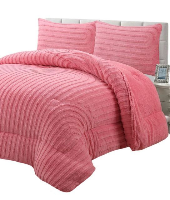 COBERTOR GRUESO PARA INVIERNO KING - SUPER KING ROSA-0