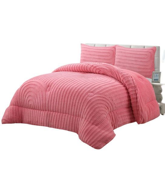 COBERTOR GRUESO PARA INVIERNO KING - SUPER KING ROSA-1