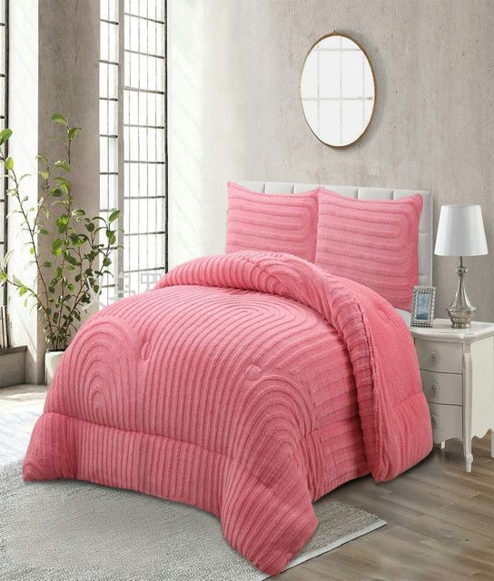 COBERTOR GRUESO PARA INVIERNO KING - SUPER KING ROSA-2