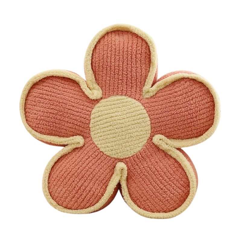 SET DE 4 COJINES DISEÑO FLOR COLOR ROSADO-1