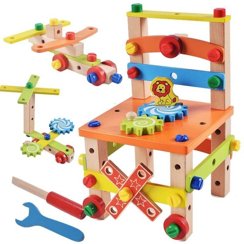 Silla Infantil Montessori Madera con Tornillos-1