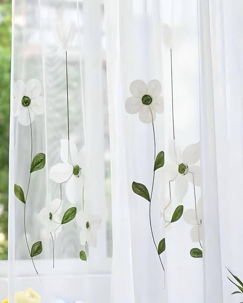 Pack de Visillo transparente con textura 140x230cmv15-1