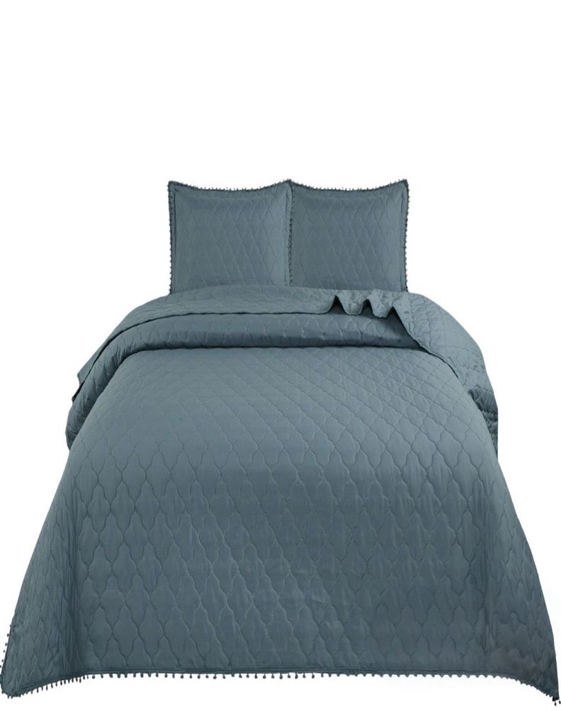 Quilt Verano Primavera - Cubrecama King con Pompones B1-0