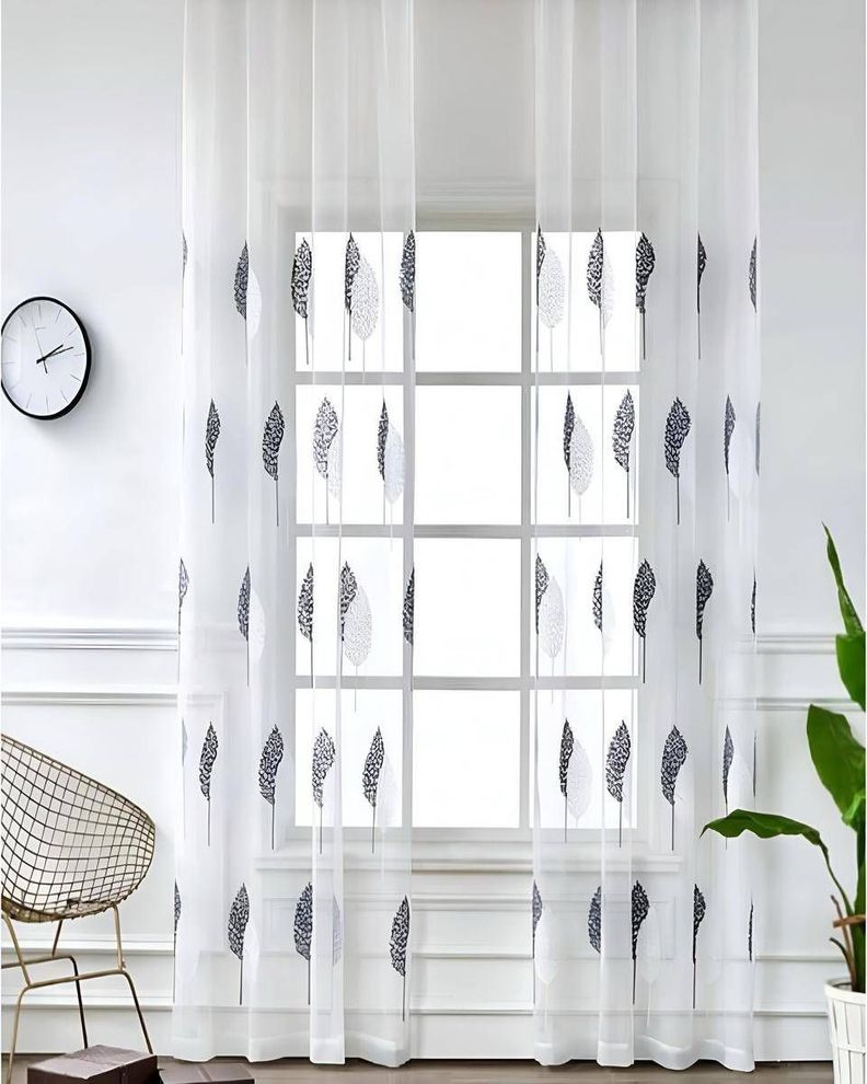 Pack de Visillo transparente con textura 140x230cmv08-0