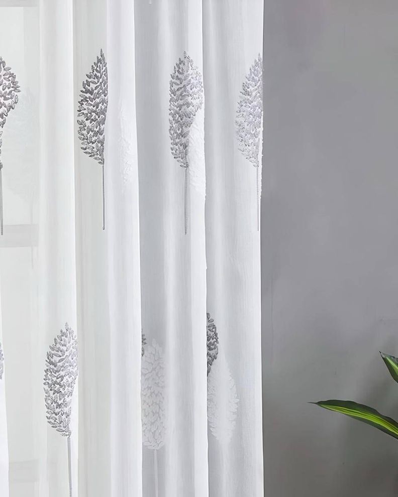 Pack de Visillo transparente con textura 140x230cmv08-3