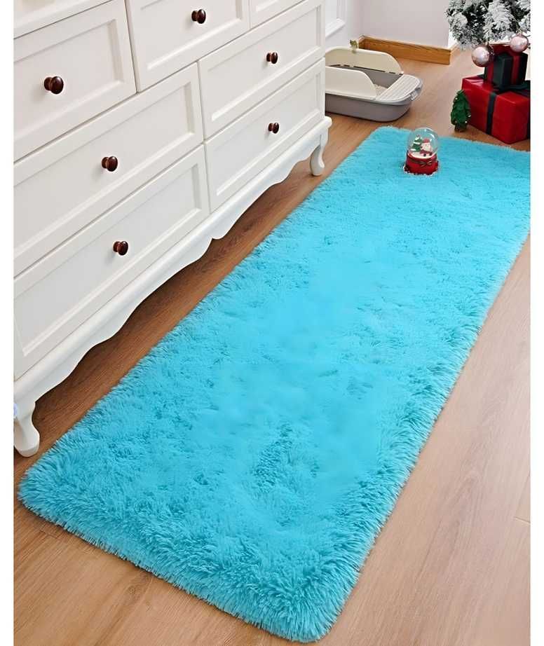 Alfombra peluda pasillera liviana 70x150 ultra suave CELESTE-4