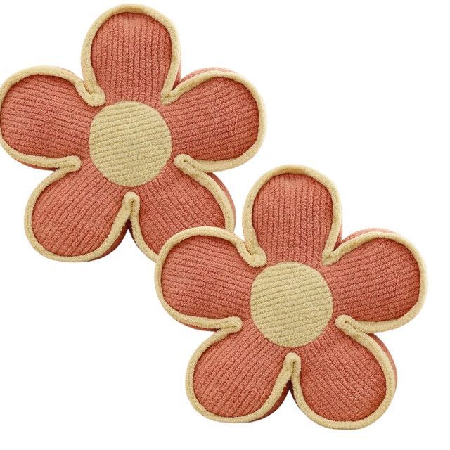 SET DE 2 COJINES DISEÑO FLOR COLOR ROSADO-2