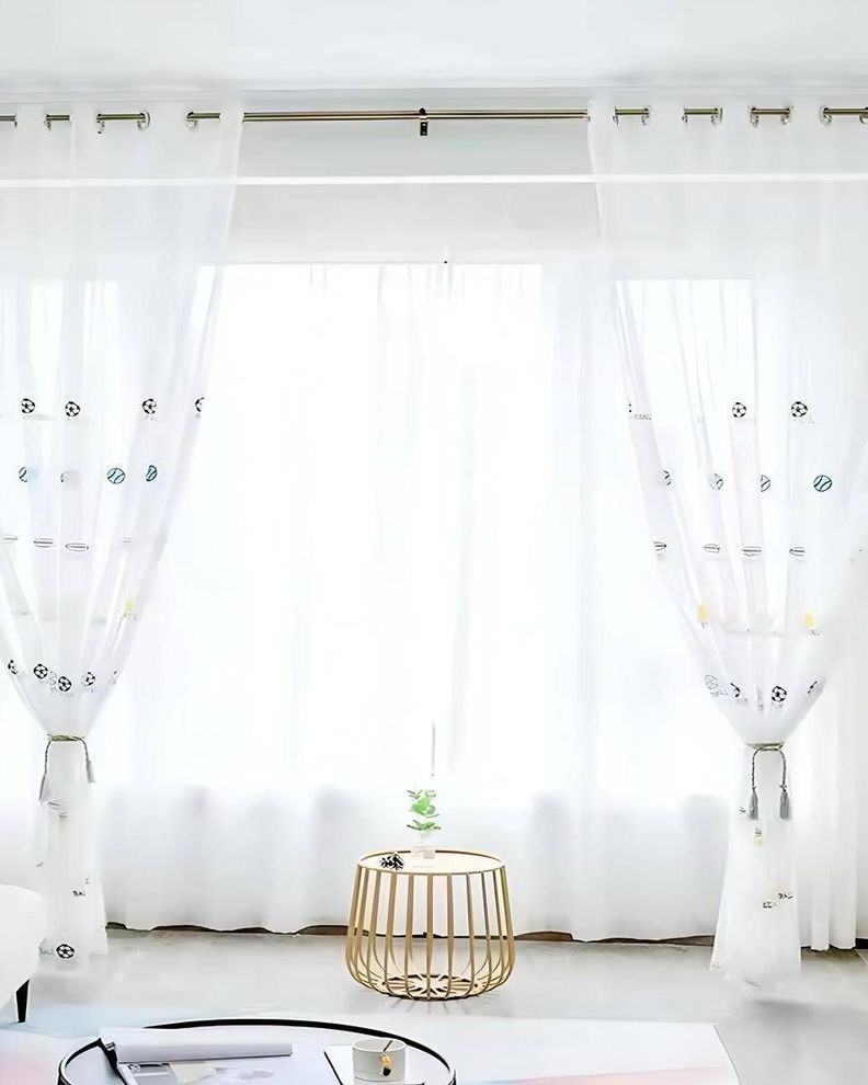 Pack de Visillo transparente con textura infantil 140x230cm v05-0