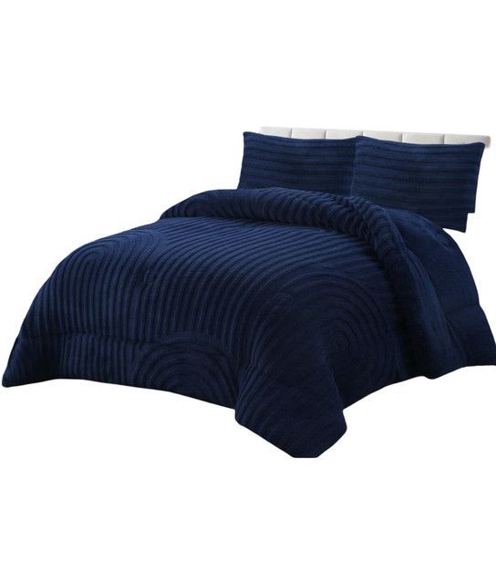 COBERTOR GRUESO PARA INVIERNO KING - SUPER KING AZUL-1