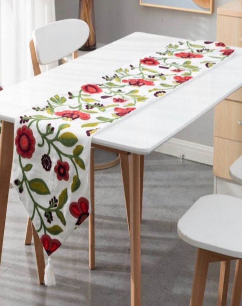 CAMINO DE MESA BORDADO ELEGANTE 33 X 180cm DC6-2