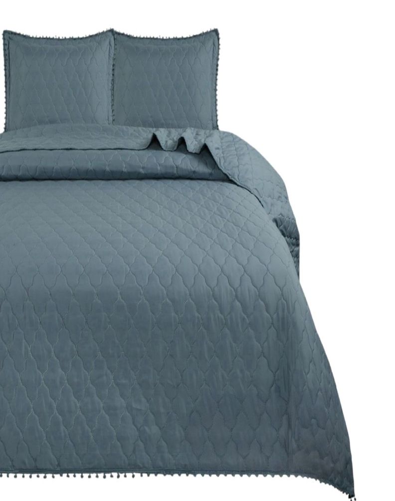 Quilt - Cubrecama Plaza y Media con Pompones B1-1
