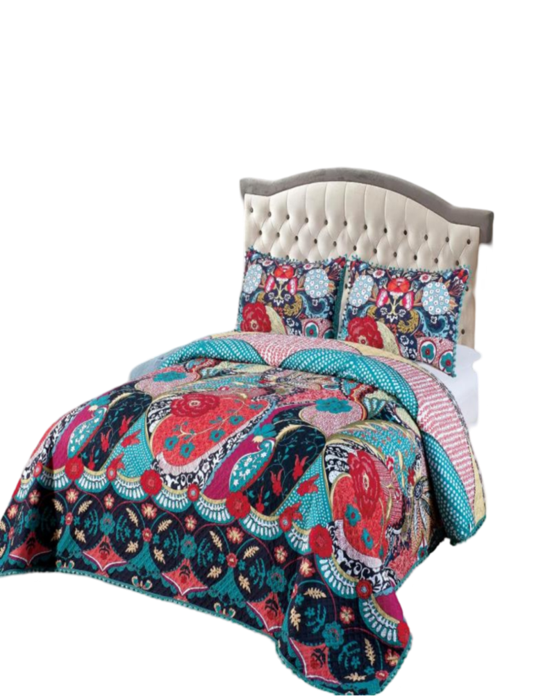 Cubrecama Ligero De Verano Con Pompones - Elegantes KING / Super King *13-0