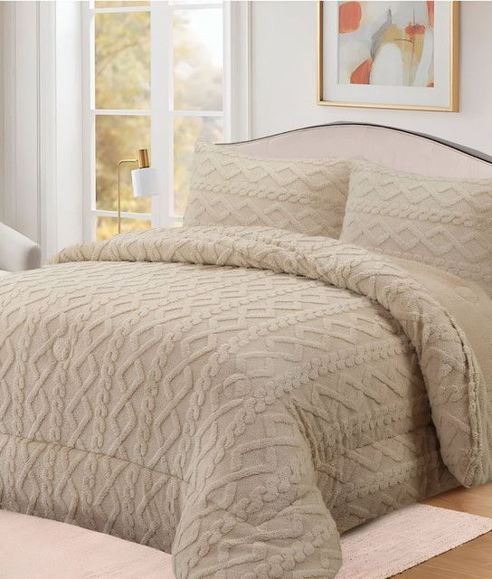 COBERTOR GRUESO PARA INVIERNO KING - SUPER KING BEIGE -01-2