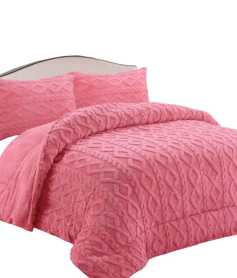 COBERTOR GRUESO PARA INVIERNO KING - SUPER ROSA -02-1