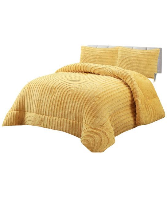 COBERTOR GRUESO PARA INVIERNO KING - SUPER KING AMARILLO-1
