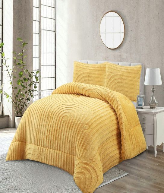 COBERTOR GRUESO PARA INVIERNO KING - SUPER KING AMARILLO-2