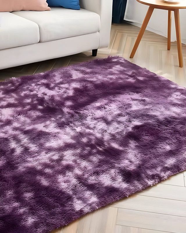Alfombra peluda Suave 180 x 200 cm Primera Calidad Violeta-1