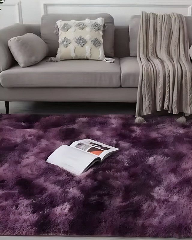 Alfombra peluda Suave 180 x 200 cm Primera Calidad Violeta-2