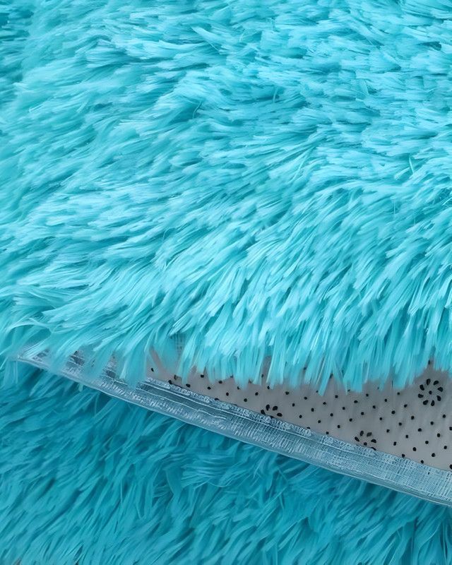 Alfombra peluda Suave 240 x 200 cm Primera Calidad Celeste-1