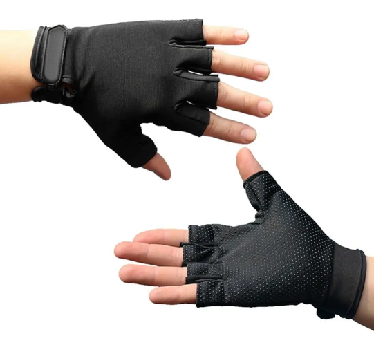 GUANTES PRIMERA CAPA MEDIOS DEDOS - NEGRO-0