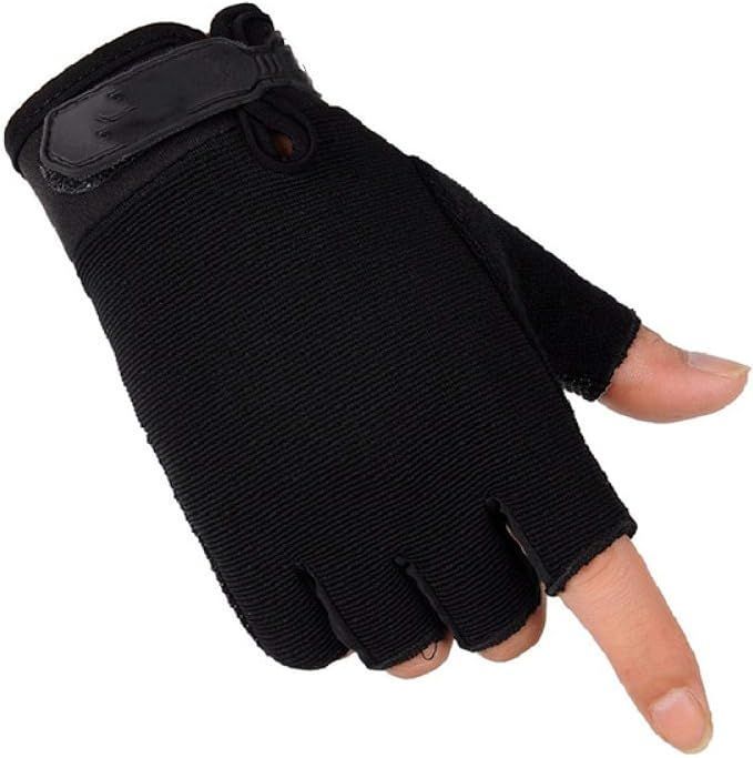 GUANTES PRIMERA CAPA MEDIOS DEDOS - NEGRO-1