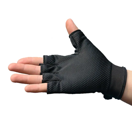 GUANTES PRIMERA CAPA MEDIOS DEDOS - NEGRO-3