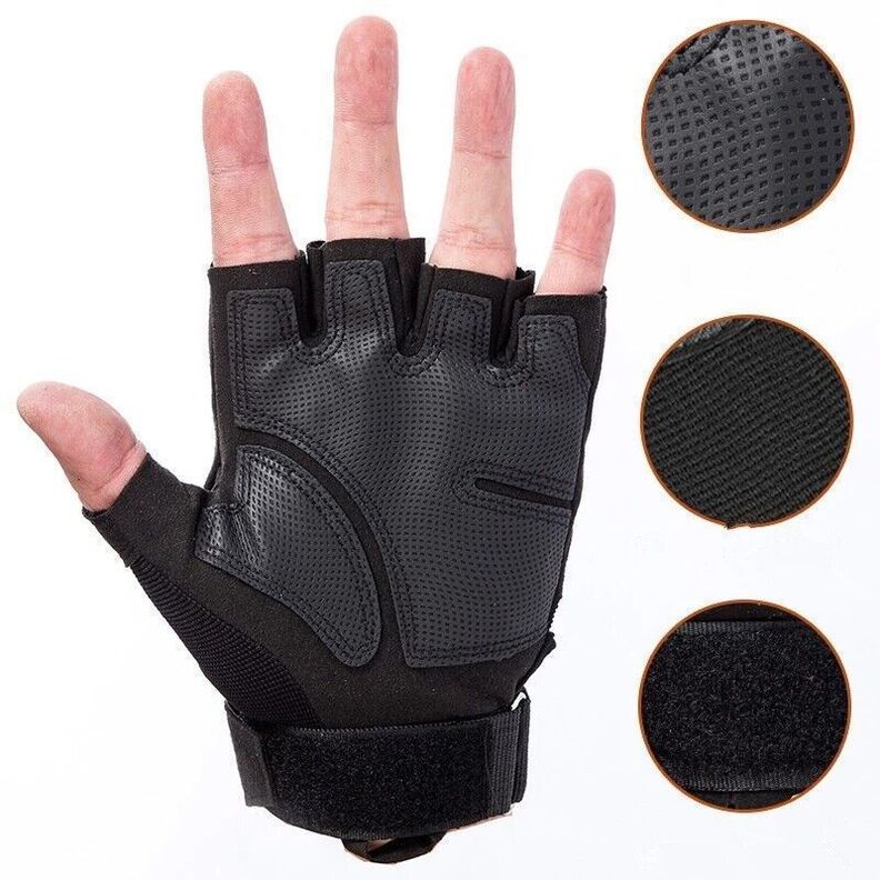 GUANTES TÁCTICOS MEDIOS DEDOS - MODELO RUGOSO-2