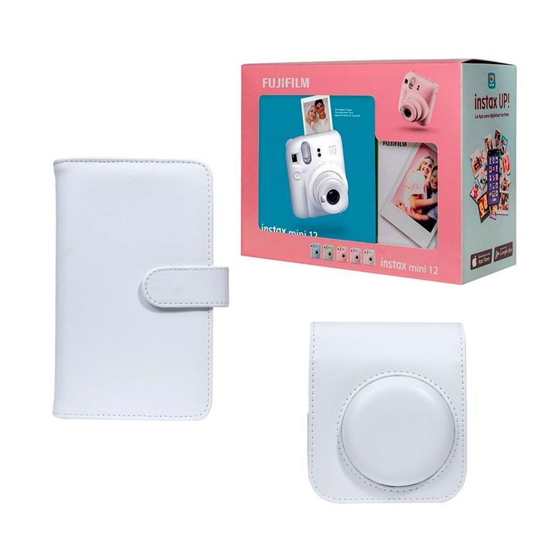 KIT INSTAX MINI 12 + ACCESORIOS CLAY WHITE-0