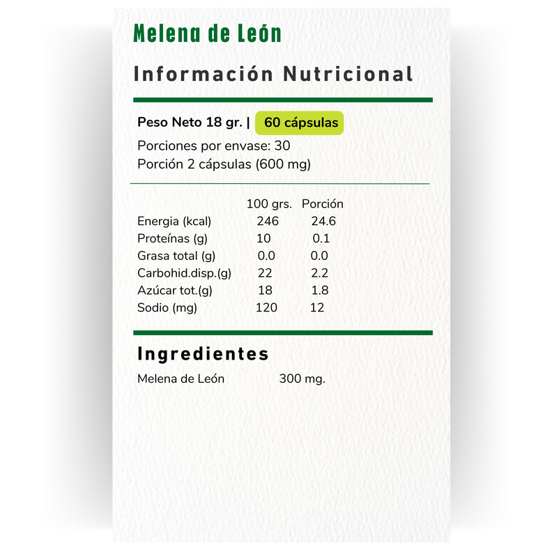 2 X MELENA DE LEON 300MG 60 CAPSULAS VITAMINA GREEN-1