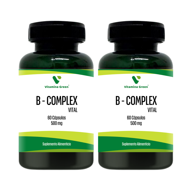 2 X B-COMPLEX COMPLEJO B 500MG 60 CAPSULAS VITAMINA GREEN-0