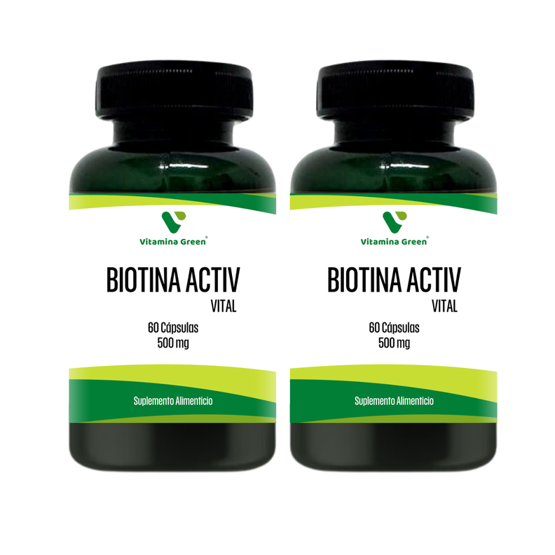 2 X BIOTINA 500MG 60 CAPSULAS VITAMINA GREEN-0
