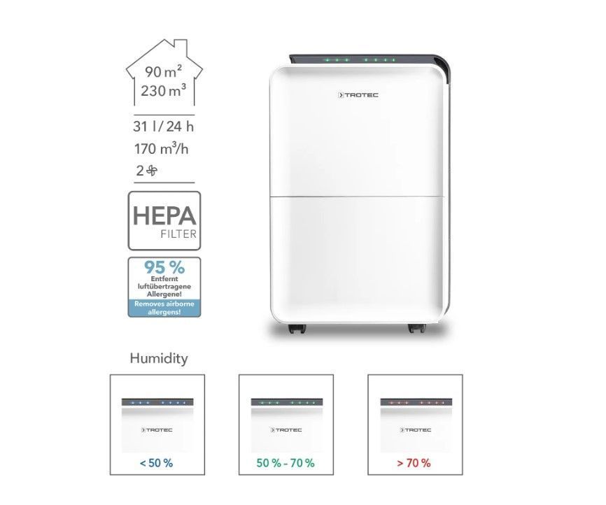 Deshumidificador TROTEC TTK 99HEPA / 31 lts día-2