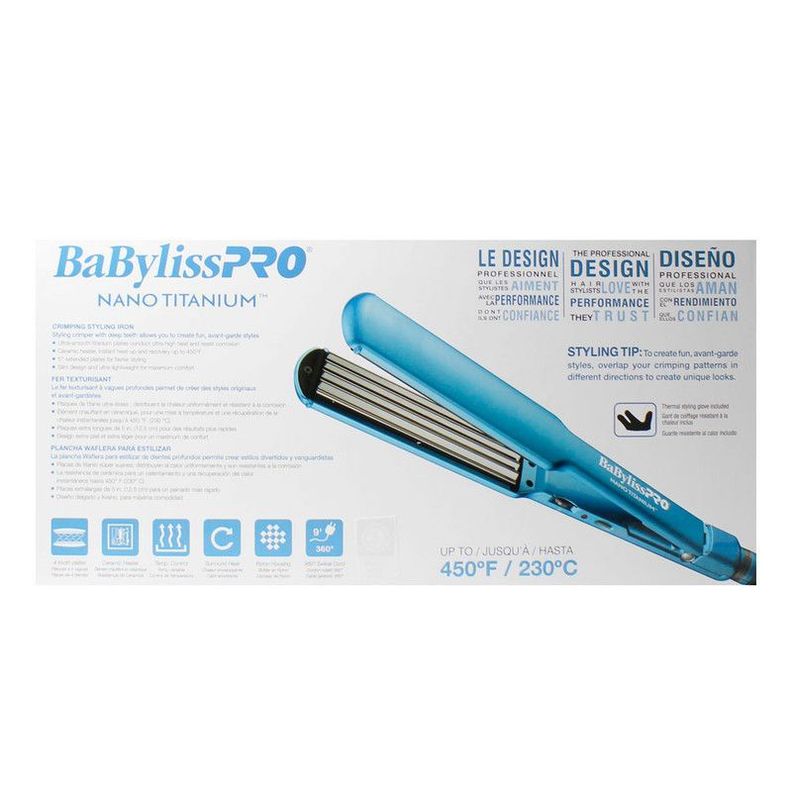 Plancha pelo waflera efecto onda 450F 4 dientes Babyliss CVL-5