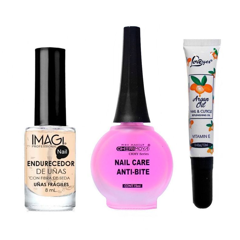 Kit tratamiento para no morderse las uñas endurecedor y aceite cutícula-0