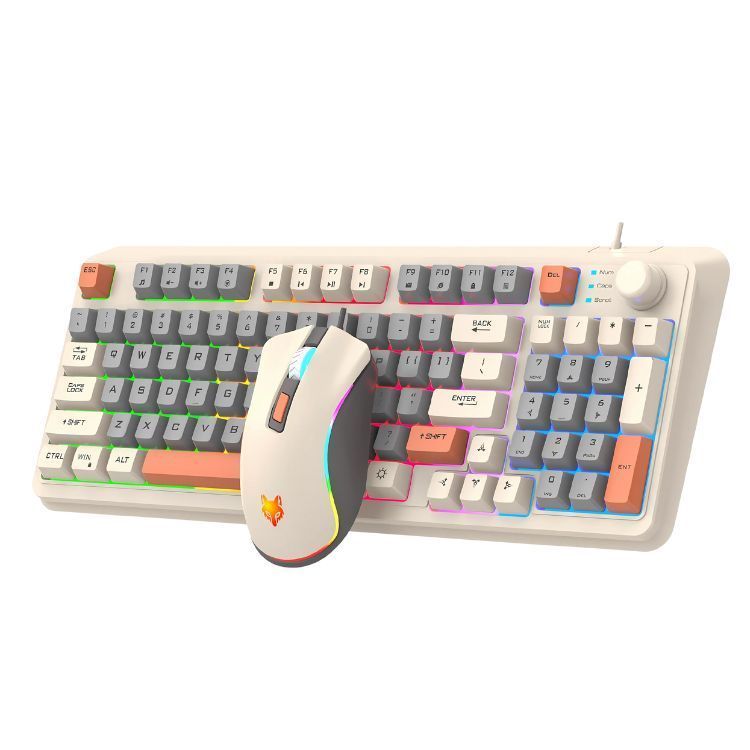 Teclado K82 + Mouse Para PC Gamer Con Luces LED RGB-0