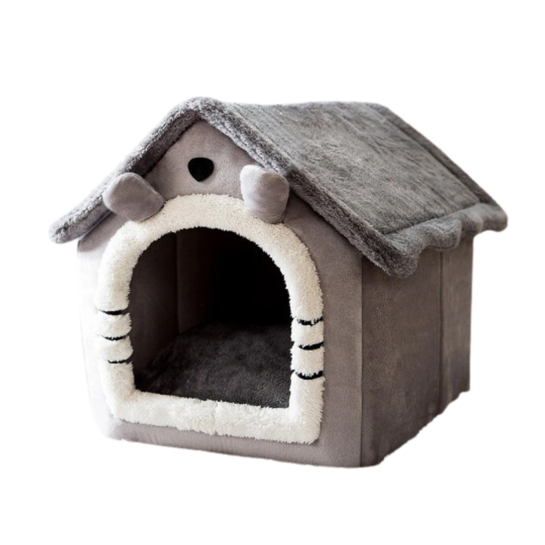 Casa Para Mascotas Calida De Interior Forrada En Felpa-1
