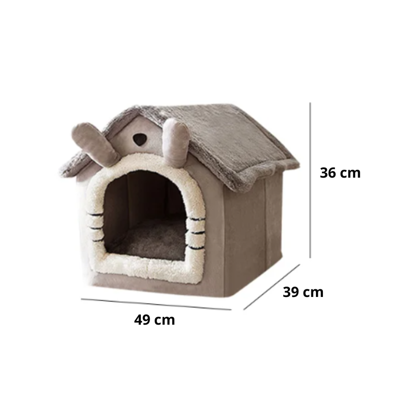 Casa Para Mascotas Calida De Interior Forrada En Felpa-6