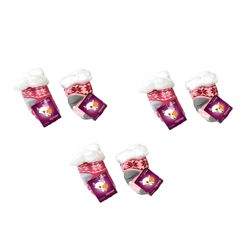 Pack 3 Pares Calcetines Antideslizante Interior Con Chiporro Baby Niña -0