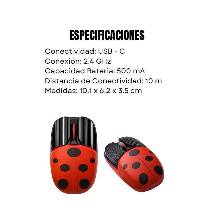 Mouse Inalámbrico Recargable Para PC Diseño Chinita-4