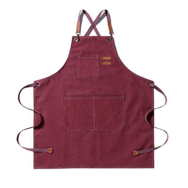 Delantal Pechera Unisex Multiuso Hogar Trabajo Parrilla Rojo