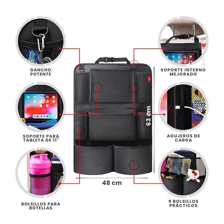 Pack 2 Bolsas de Almacenamiento Para Respaldo Auto-1