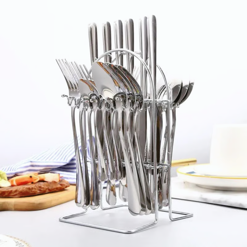 Set De 24 Cubiertos De Acero Inoxidable Deluxe-1