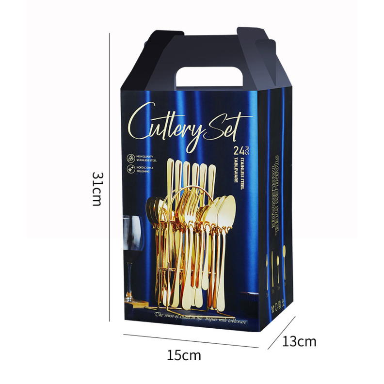 Set De 24 Cubiertos De Acero Inoxidable Deluxe-2