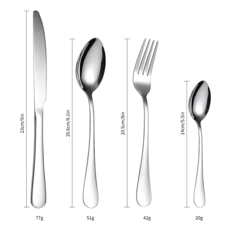 Set De 24 Cubiertos De Acero Inoxidable Deluxe-3