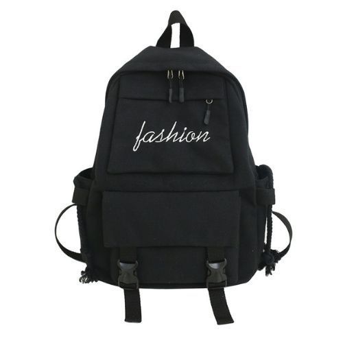 Bolso Mochila Coreana Casual Juvenil Diario Escolar Negro
