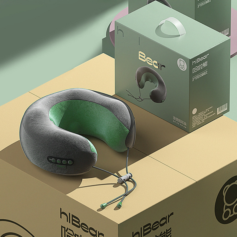 Almohada Viajera Masajeadora Cojín de Cuello Eléctrico USB-1