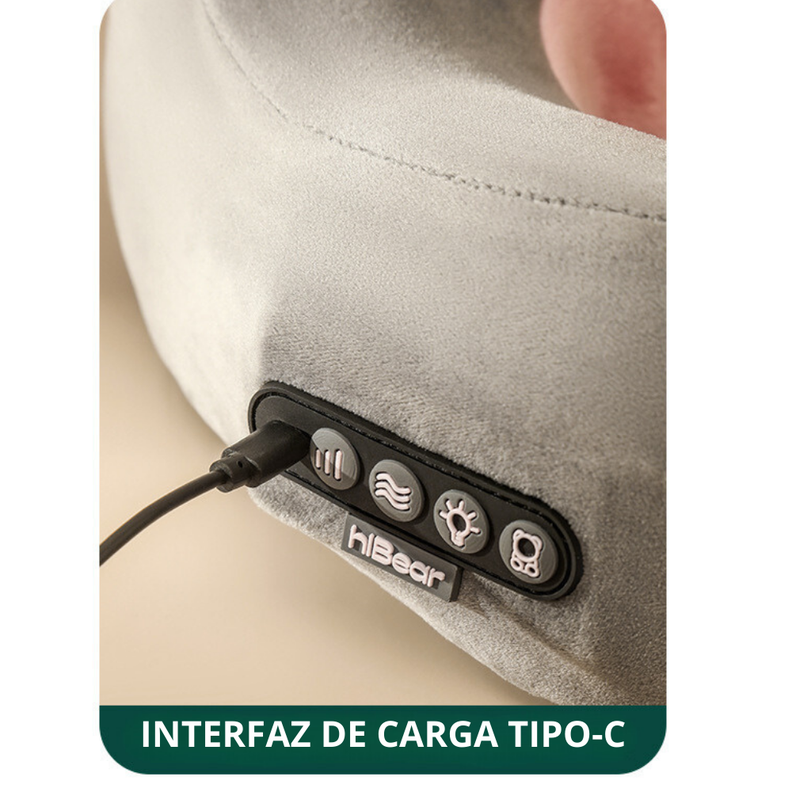 Almohada Viajera Masajeadora Cojín de Cuello Eléctrico USB-3