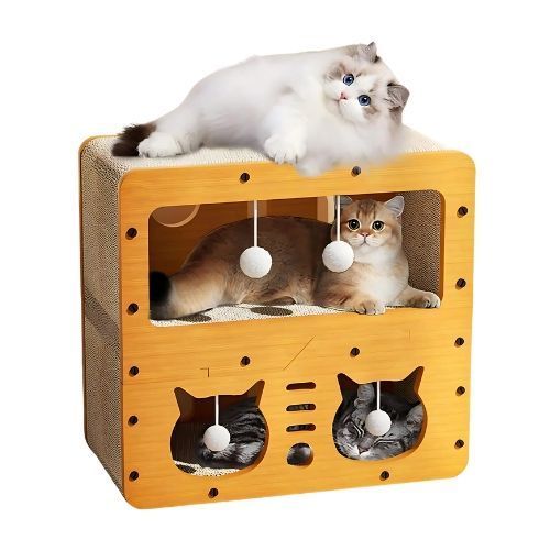Estación de Juegos Para Gatos Cama Escondite-0
