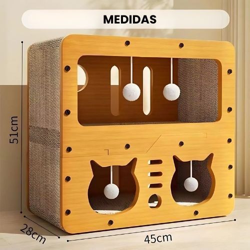 Estación de Juegos Para Gatos Cama Escondite-2