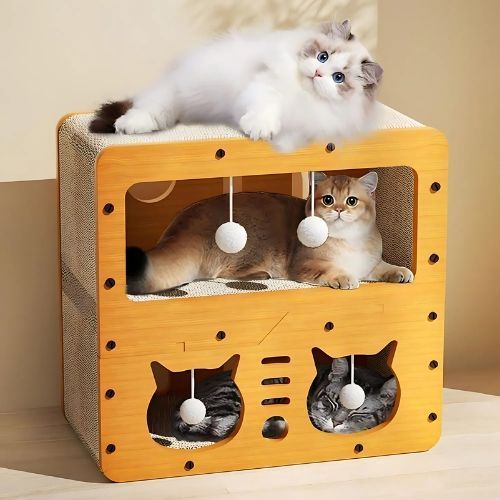 Estación de Juegos Para Gatos Cama Escondite-4